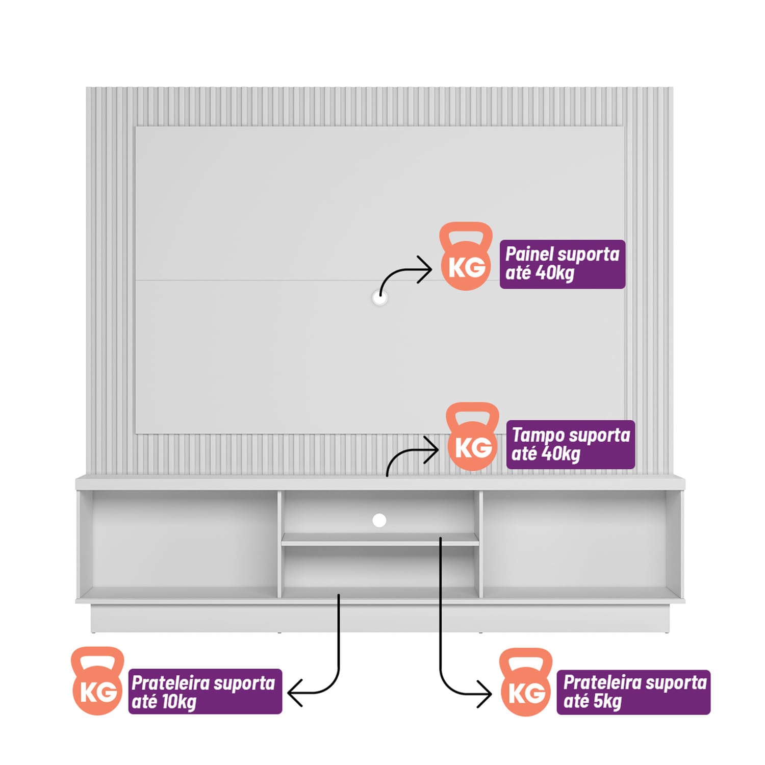 Estante Home Linea Brasil Maringa Para Tv 70 Polegadas