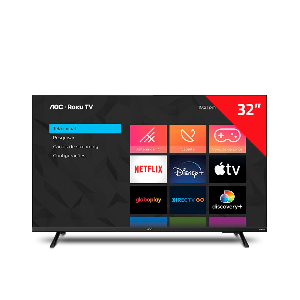 Smart TV LED 32 HD Roku WiFi HDMI 32S5135/78G - AOC - Info Store